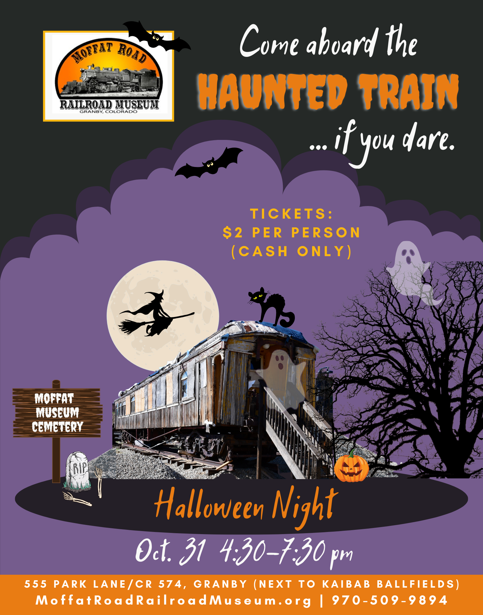 Haunted Train Halloween Night 4:30-7:30 pm